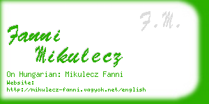 fanni mikulecz business card